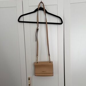 Calvin Klein Beige/Tan Leather Crossbody Bag
